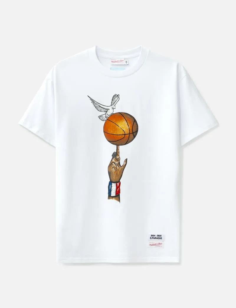 3.PARADIS x MITCHELL & NESS x NBA GRAPHIC BALL T-SHIRT