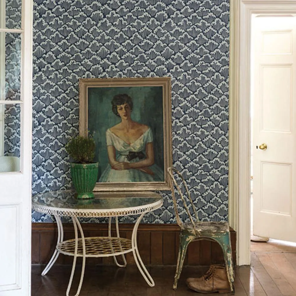 Farrow & Ball Wallpaper Aranami BP4605 Navy