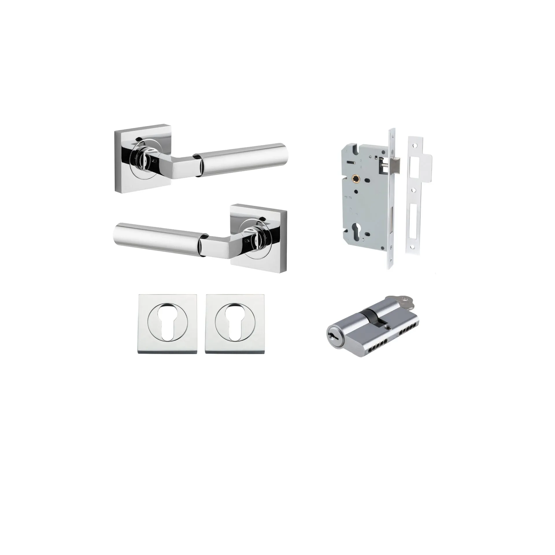 IVER BERLIN DOOR LEVER HANDLE ON SQUARE ROSE- CUSTOMISE TO YOUR NEEDS