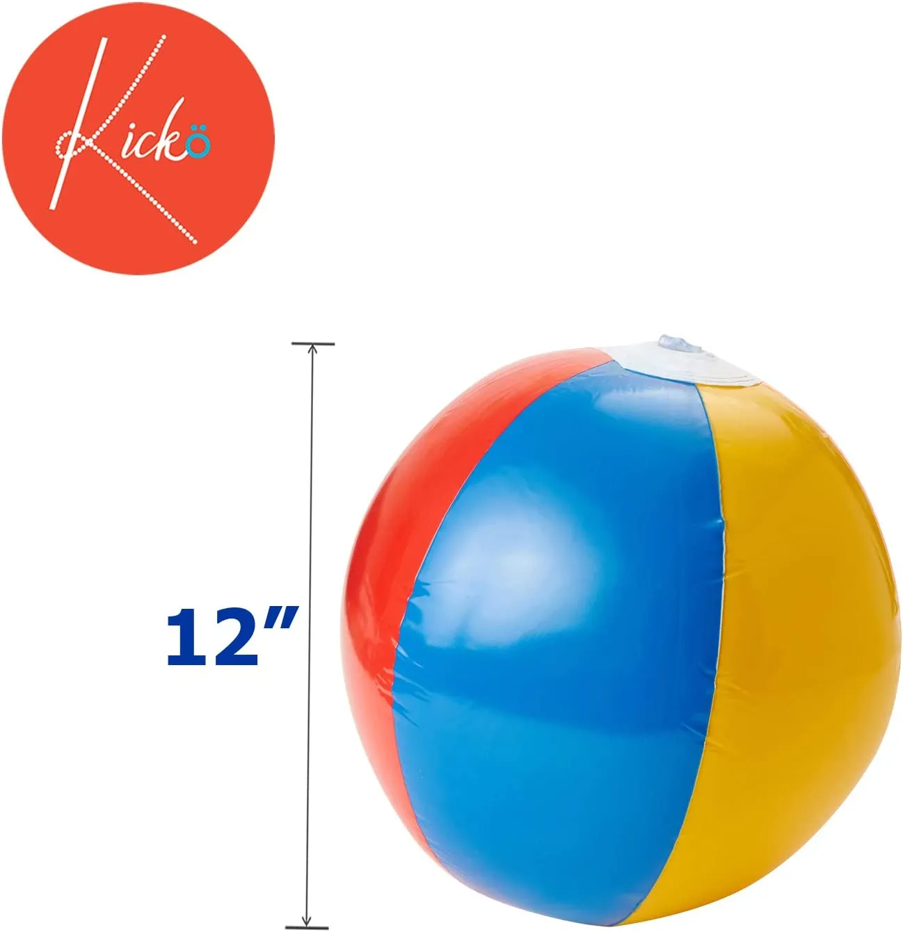 Kicko 6 Pack Inflatable Beach Balls - 12 Inch, Rainbow Colored - for Swimming Pools, Pool