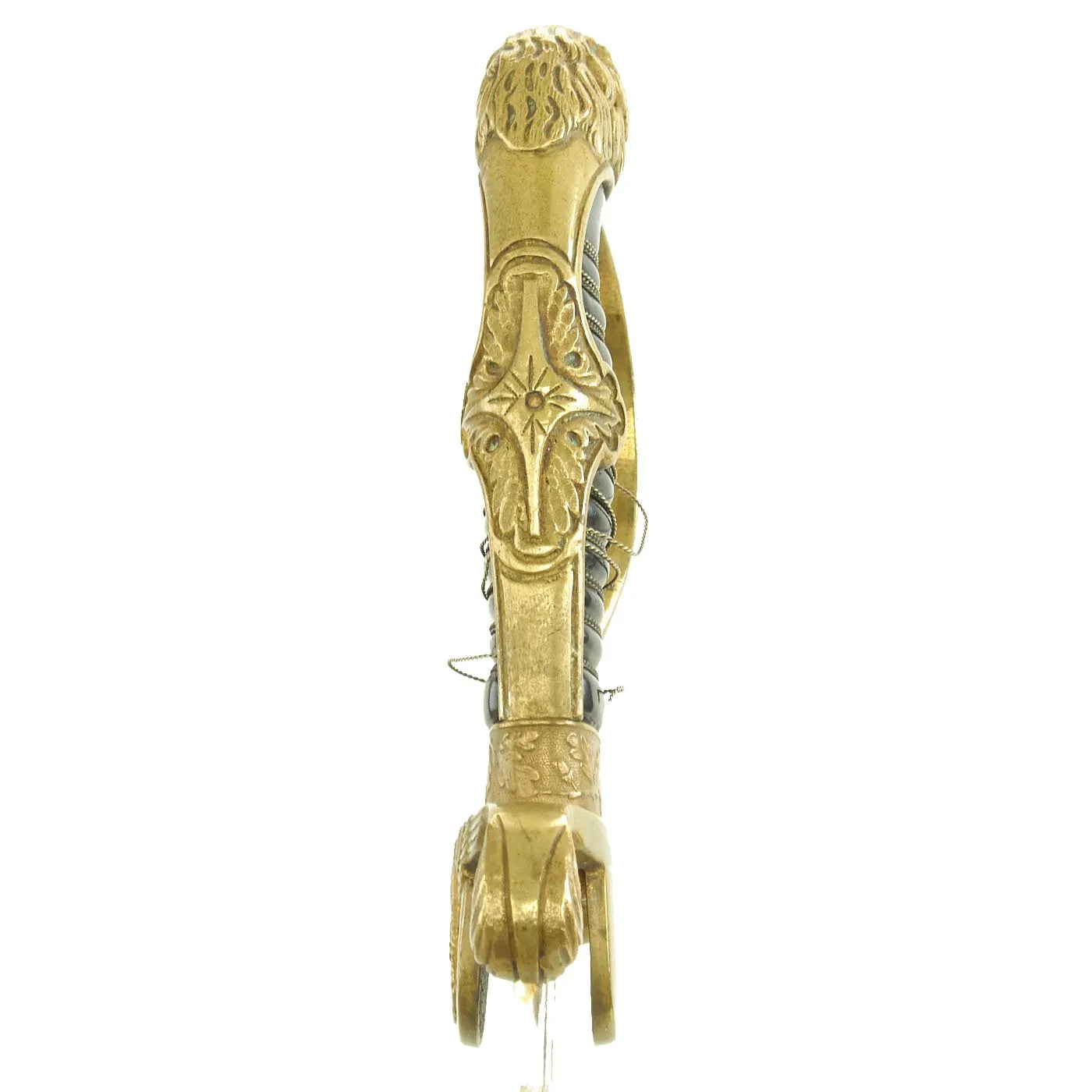 Original German WWII Army Officer's Lion Head Sword with Triple Etched Blade by Carl Eickhorn of Solingen