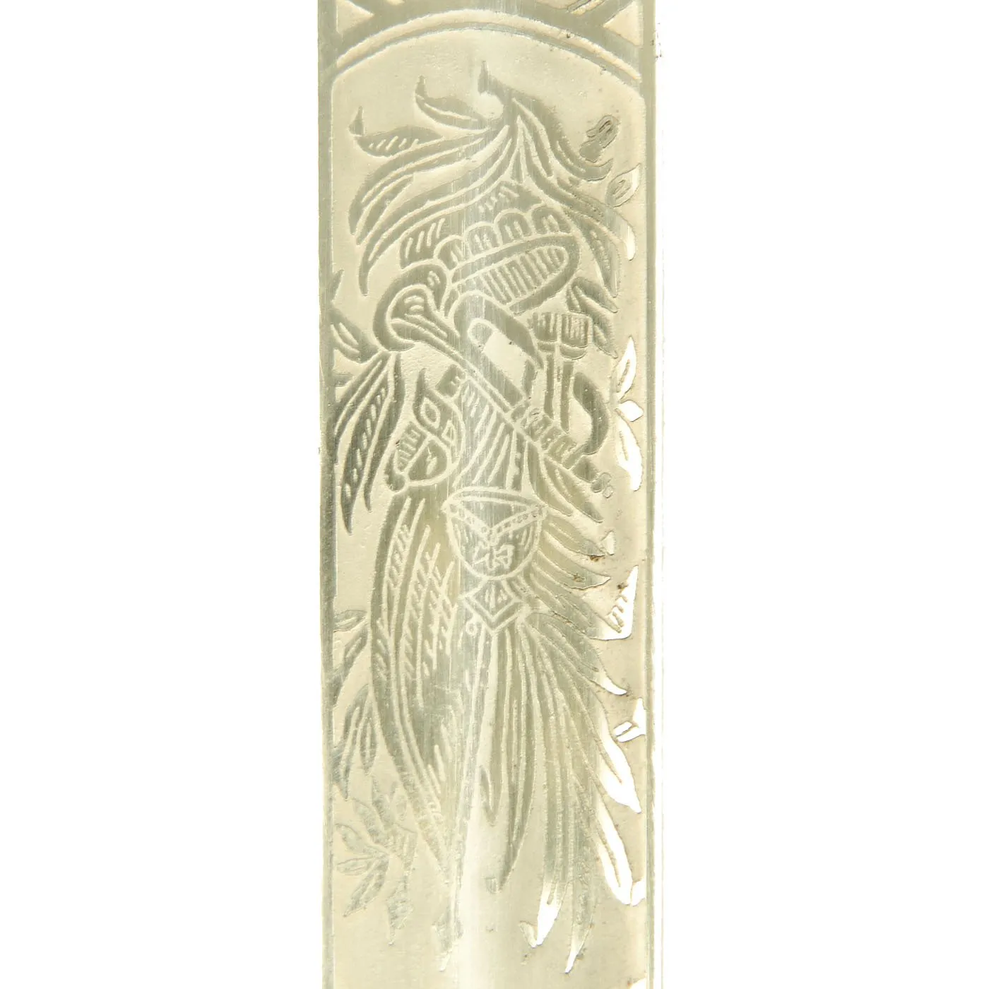 Original German WWII Army Officer's Lion Head Sword with Triple Etched Blade by Carl Eickhorn of Solingen