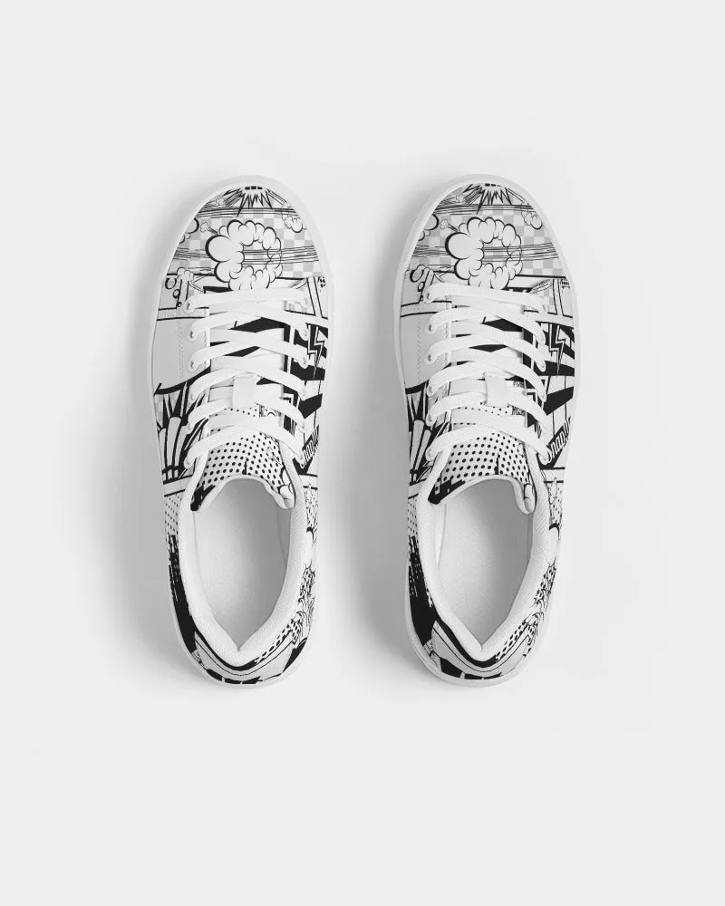 SMF Retro Comic Masculine Faux-Leather Sneaker
