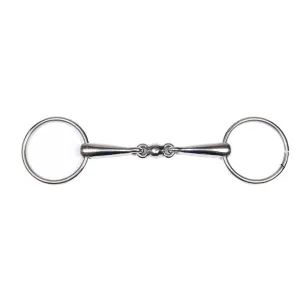 SNAFFLE RING BITS WITH BALL INOX